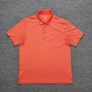 Greg Norman‎ Attack Life Polo Shirt Mens XL Orange Striped Golf Performance